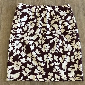 Floral LOFT Factory Pencil Skirt, Size 0